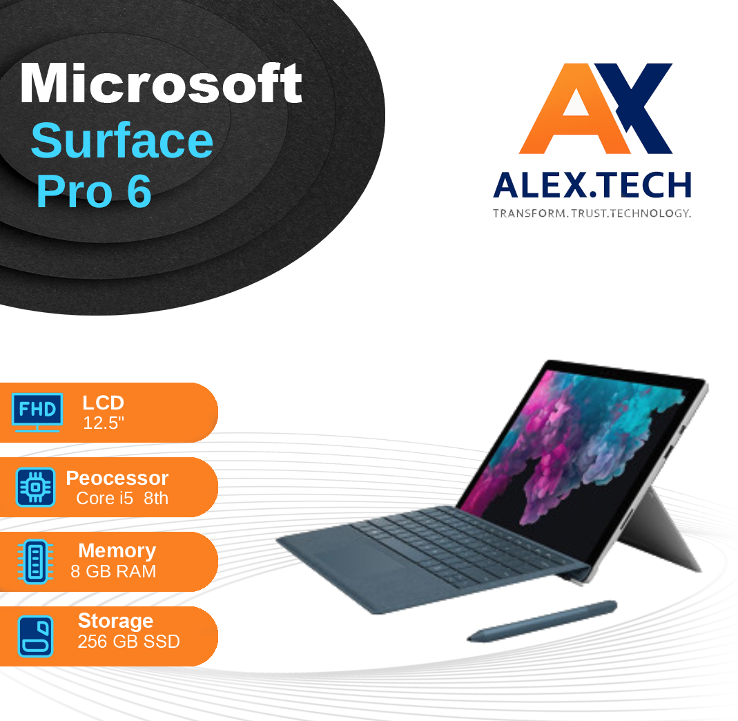 لپ تاپ استوک “Microsoft Surface Pro 6 i5-8200U|8|256|12.2